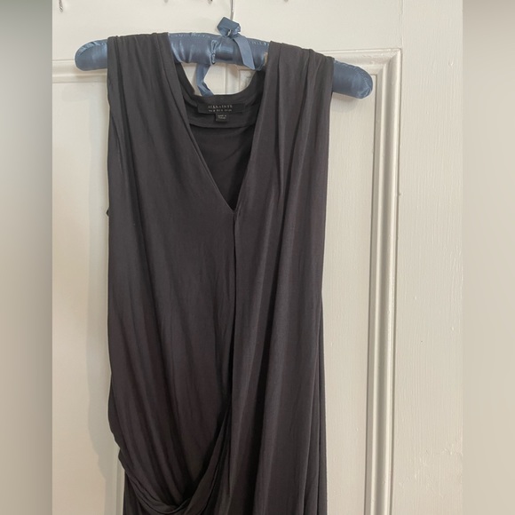 All Saints dark charcoal cotton dress - Picture 2 of 5